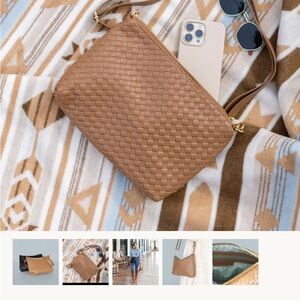 Sophisticated Tan Textured Crossbody Bag